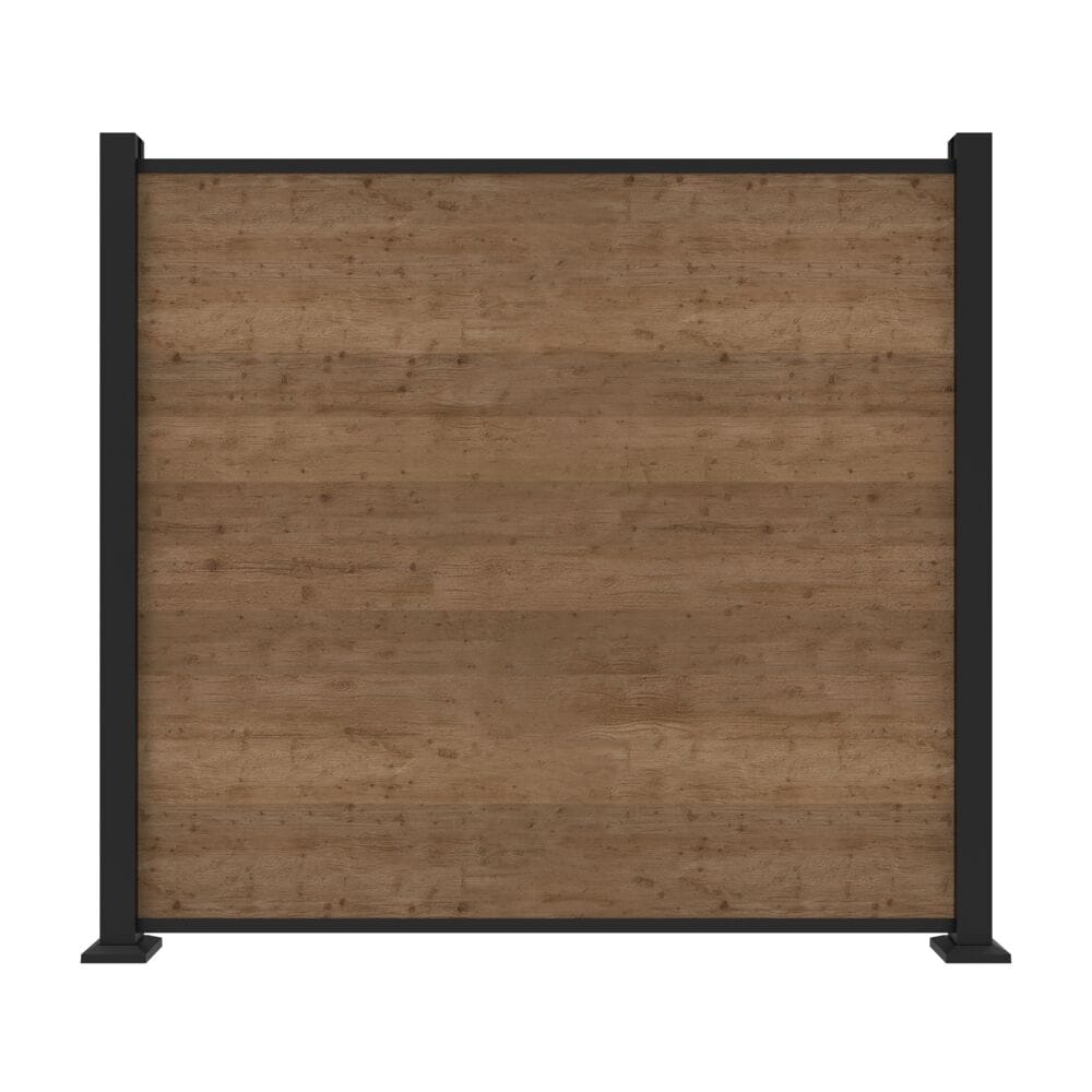 Freedom Alloy Mixed Material 6-ft H x 5-in W Matte Black Aluminum Privacy Fence Channel Kit