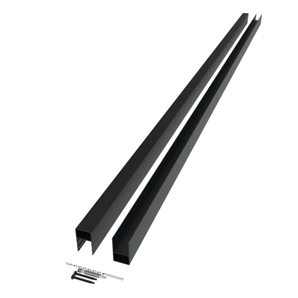 Freedom Alloy Mixed Material 6-ft H x 5-in W Matte Black Aluminum Privacy Fence Channel Kit