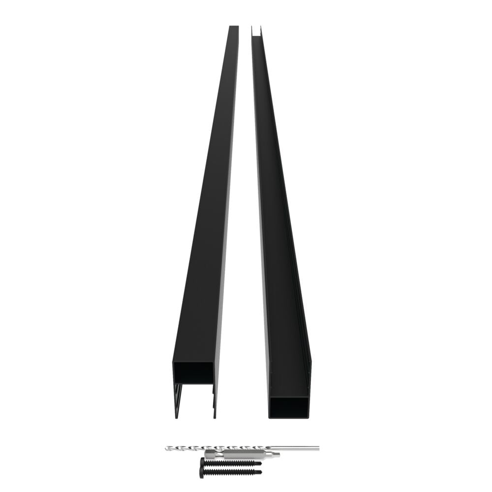 Freedom Alloy Mixed Material 6-ft H x 5-in W Matte Black Aluminum Privacy Fence Channel Kit
