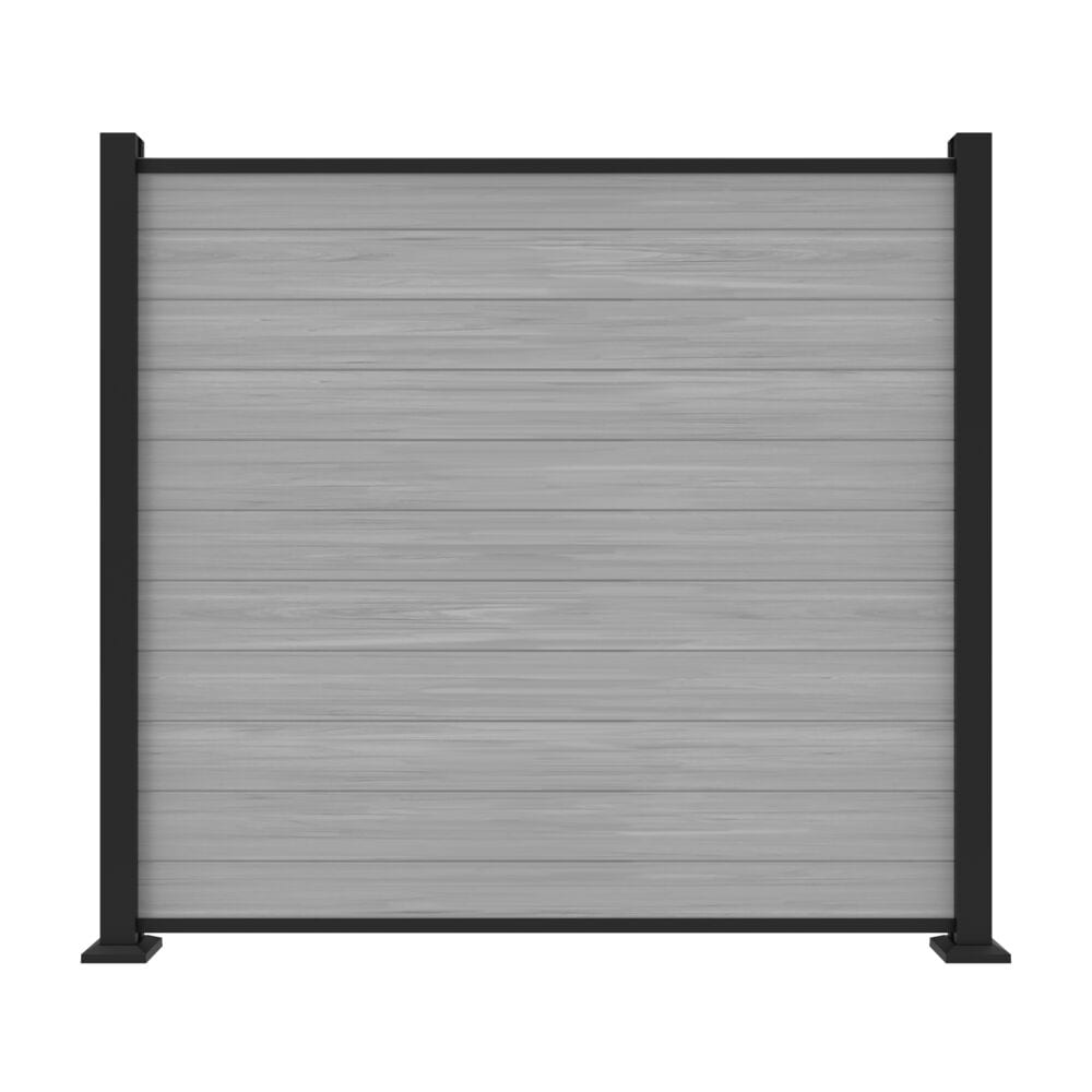 Freedom Alloy Mixed Material 6-ft H x 4-in W Matte Black Aluminum Privacy Fence Rail
