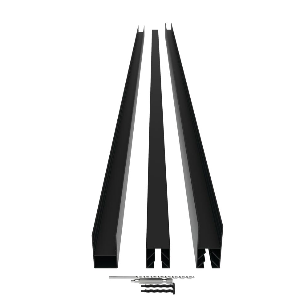 Freedom Alloy Mixed Material 5-ft H x 5-in W Matte Black Aluminum Privacy Fence Rail