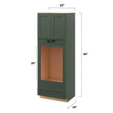 allen + roth Galway 33-in W x 84-in H x 24-in D Sage 1-Drawer Base Fully Assembled Cabinet (Flat Panel Shaker Style)