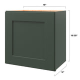 allen + roth Galway 18-in W x 18.125-in H x 12-in D Sage Wall Fully Assembled Cabinet (Flat Panel Shaker Door Style)