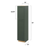 allen + roth Galway 18-in W x 84-in H x 24-in D Sage Pantry Fully Assembled Cabinet (Flat Panel Shaker Door Style)