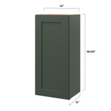 allen + roth Galway 15-in W x 36.125-in H x 12-in D Sage Wall Fully Assembled Cabinet (Flat Panel Shaker Door Style)