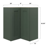 allen + roth Galway 24-in W x 30.125-in H x 12-in D Sage Blind Corner Wall Fully Assembled Cabinet (Flat Panel Shaker Style)