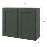 allen + roth Galway 30-in W x 24.5-in H x 12-in D Sage Wall Fully Assembled Cabinet (Flat Panel Shaker Door Style)
