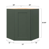 allen + roth Galway 24-in W x 30-in H x 12-in D Sage Diagonal Corner Wall Fully Assembled Cabinet (Flat Panel Shaker Style)