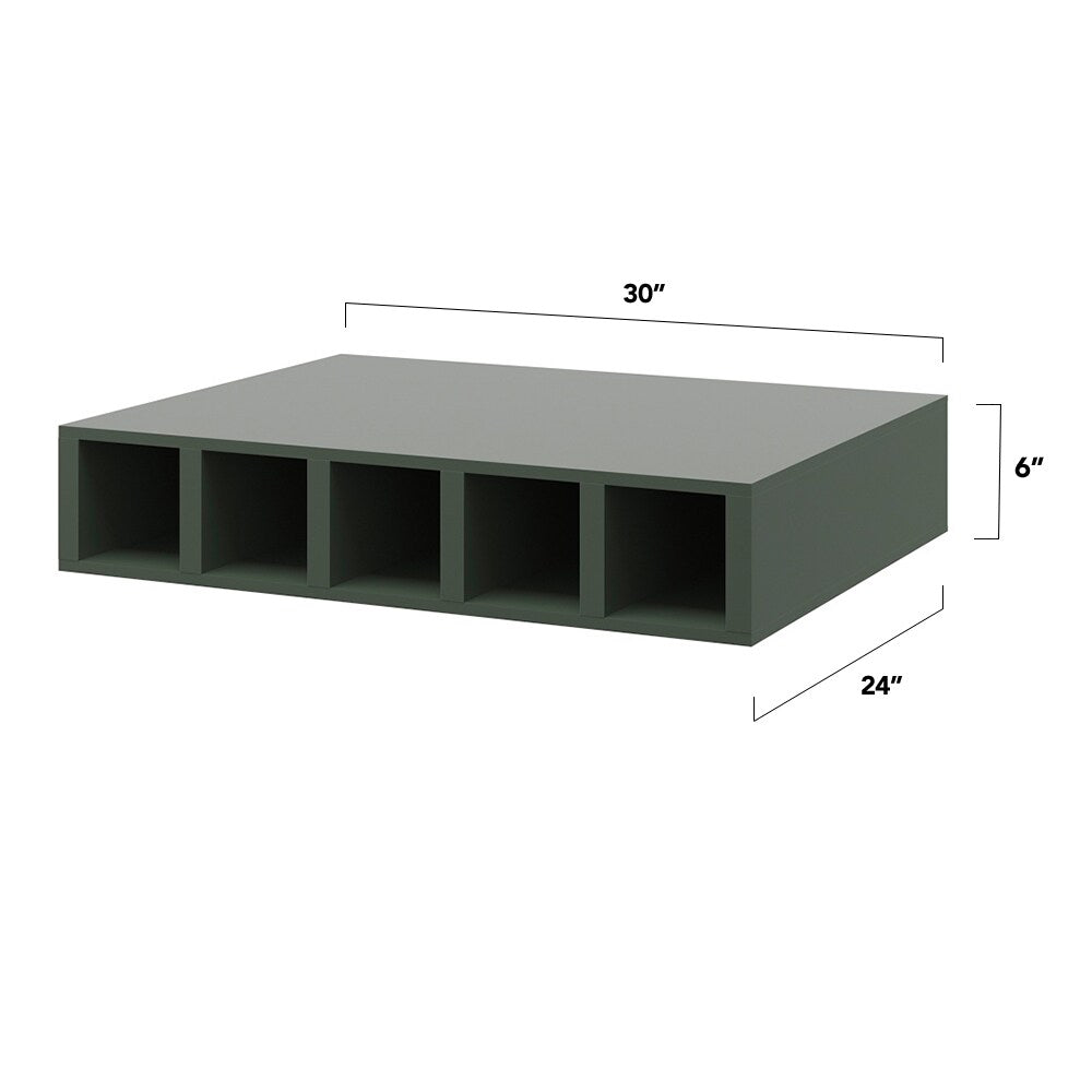 allen + roth Galway 30-in W x 6-in H x 12-in D Sage Open Cube Organizer Wall Fully Assembled Cabinet (Flat Panel Style)