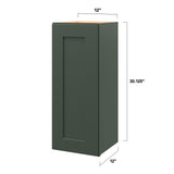 allen + roth Galway 12-in W x 30.125-in H x 12-in D Sage Wall Fully Assembled Cabinet (Flat Panel Shaker Door Style)