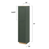 allen + roth Galway 18-in W x 90-in H x 24-in D Sage Pantry Fully Assembled Cabinet (Flat Panel Shaker Door Style)