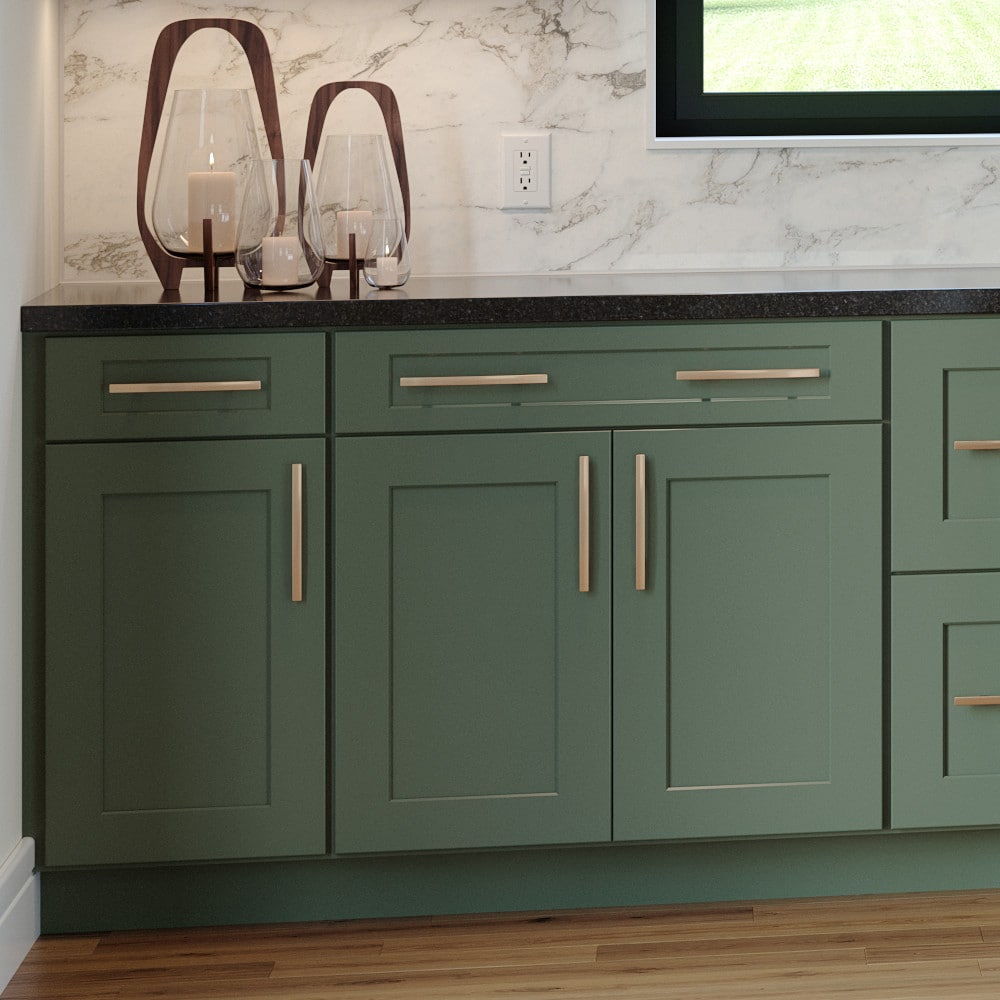 allen + roth Galway 15-in W x 34.5-in H x 24-in D Sage 1-Drawer Base Fully Assembled Cabinet (Flat Panel Shaker Style)