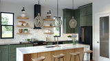 allen + roth Galway 15-in W x 30.125-in H x 12-in D Sage Wall Fully Assembled Cabinet (Flat Panel Shaker Door Style)