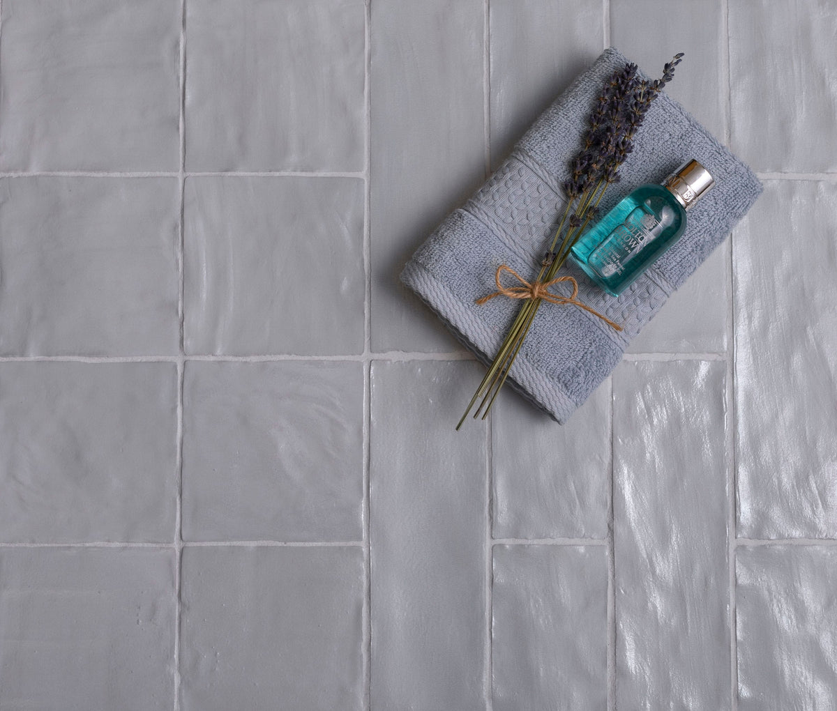 Apollo Tile (Sample) Duchess Gray 4-in x 4-in Glossy Ceramic Subway Wall Tile