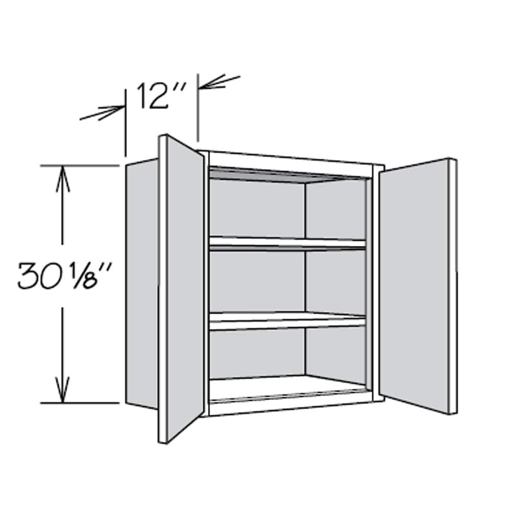 allen + roth Aveley 30-in W x 30.125-in H x 12-in D Linen Wall Fully Assembled Cabinet (Flat Panel Shaker Door Style)