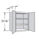allen + roth Aveley 30-in W x 30.125-in H x 12-in D Linen Wall Fully Assembled Cabinet (Flat Panel Shaker Door Style)