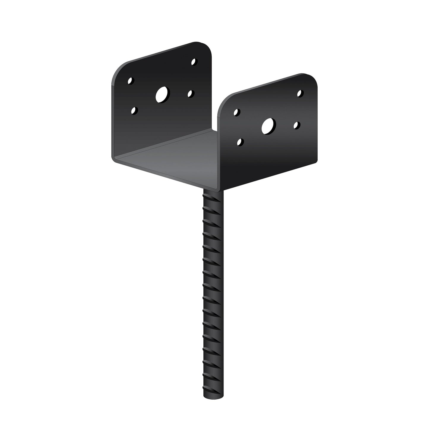 Nuvo Iron 9.5-in x 3.75-in Black Powder Coated Satin Painted Galvanized Steel Post Connector