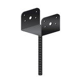 Nuvo Iron 9.5-in x 3.75-in Black Powder Coated Satin Painted Galvanized Steel Post Connector