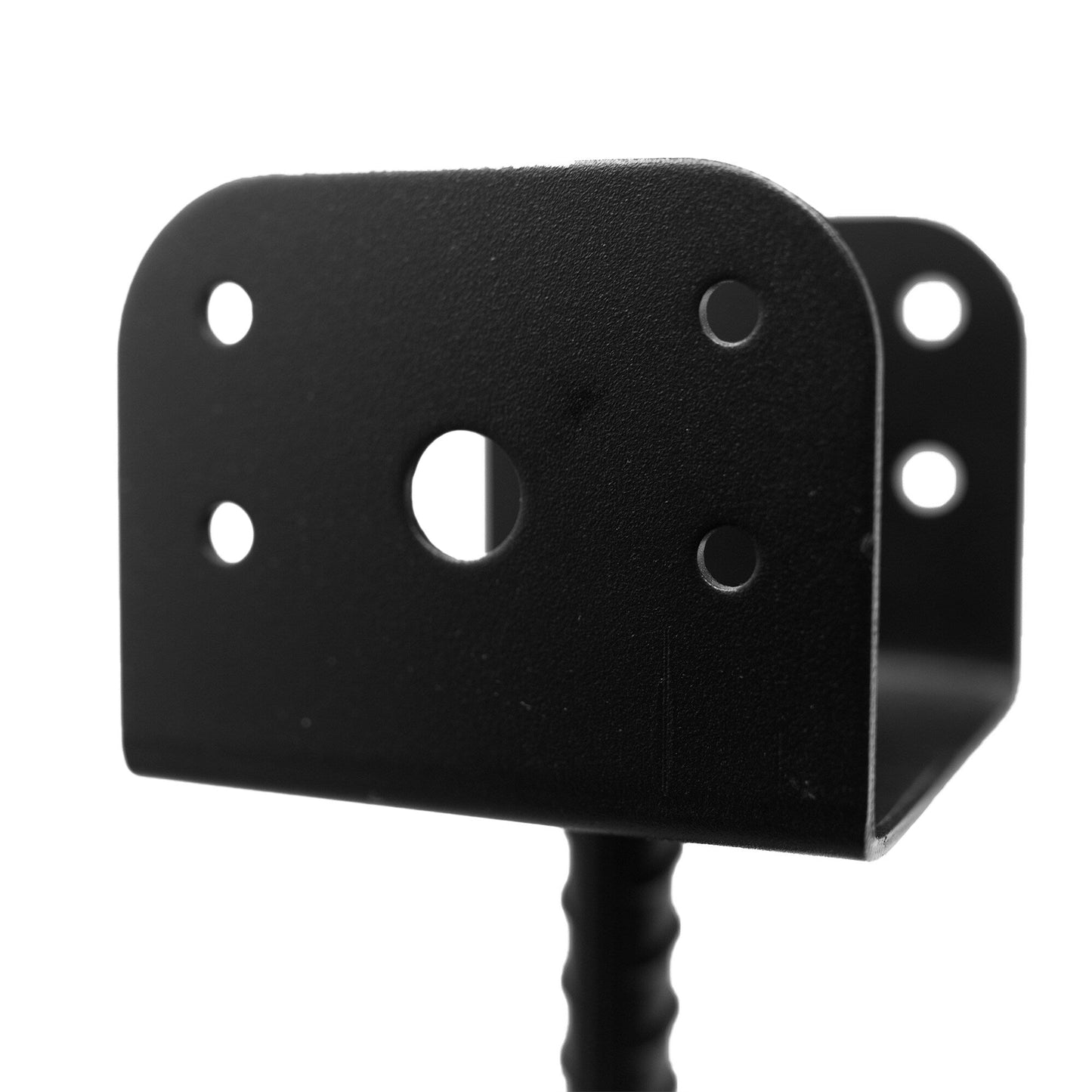 Nuvo Iron 9.5-in x 3.75-in Black Powder Coated Satin Painted Galvanized Steel Post Connector