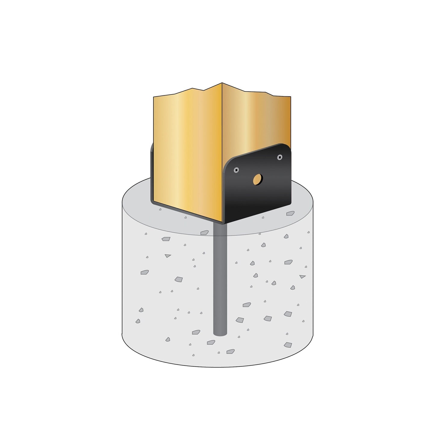 Nuvo Iron 9.5-in x 3.75-in Black Powder Coated Satin Painted Galvanized Steel Post Connector