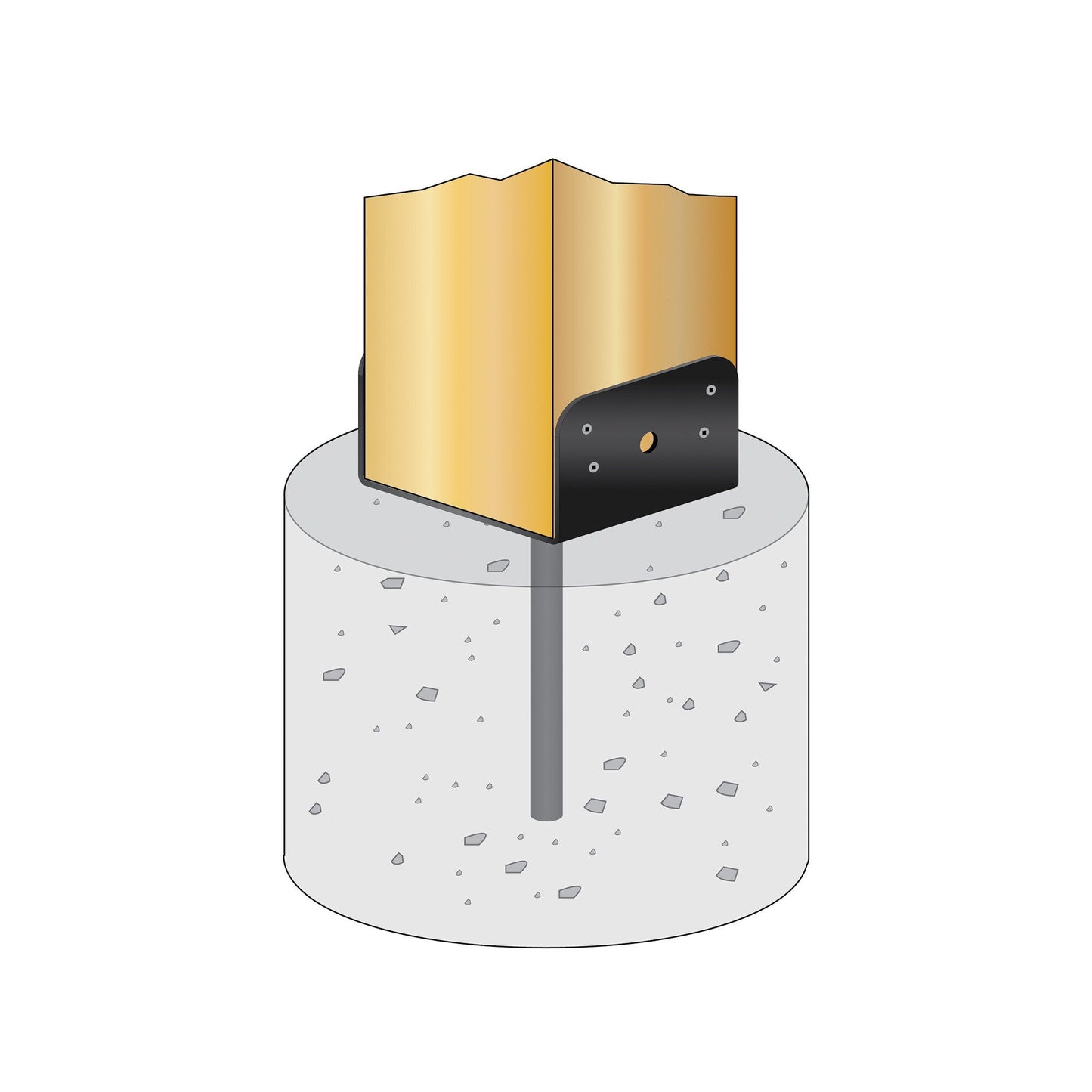 Nuvo Iron 10.75-in x 5.75-in Black Powder Coated Satin Painted Galvanized Steel Post Connector