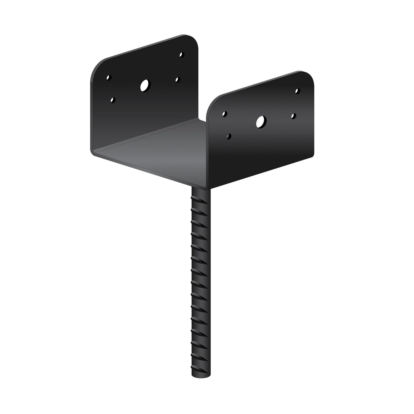 Nuvo Iron 10.75-in x 5.75-in Black Powder Coated Satin Painted Galvanized Steel Post Connector