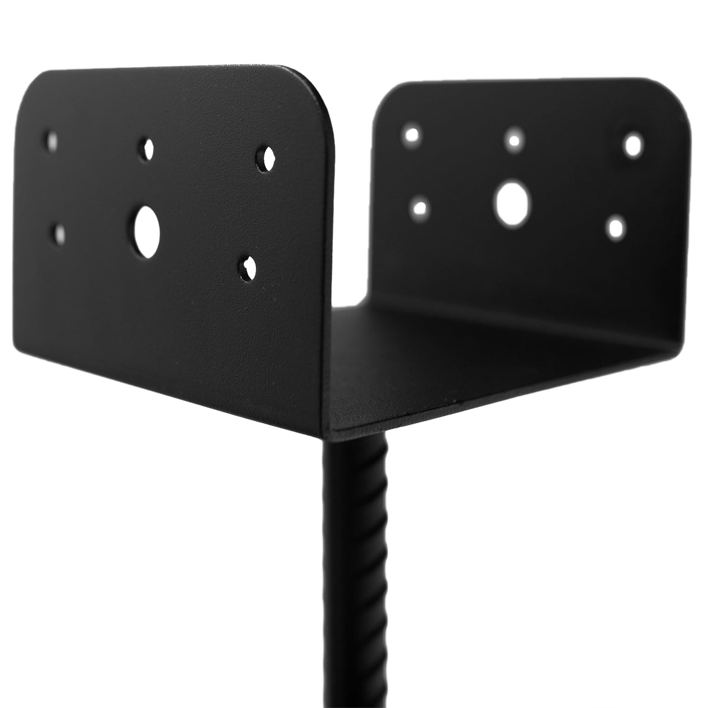 Nuvo Iron 10.75-in x 5.75-in Black Powder Coated Satin Painted Galvanized Steel Post Connector