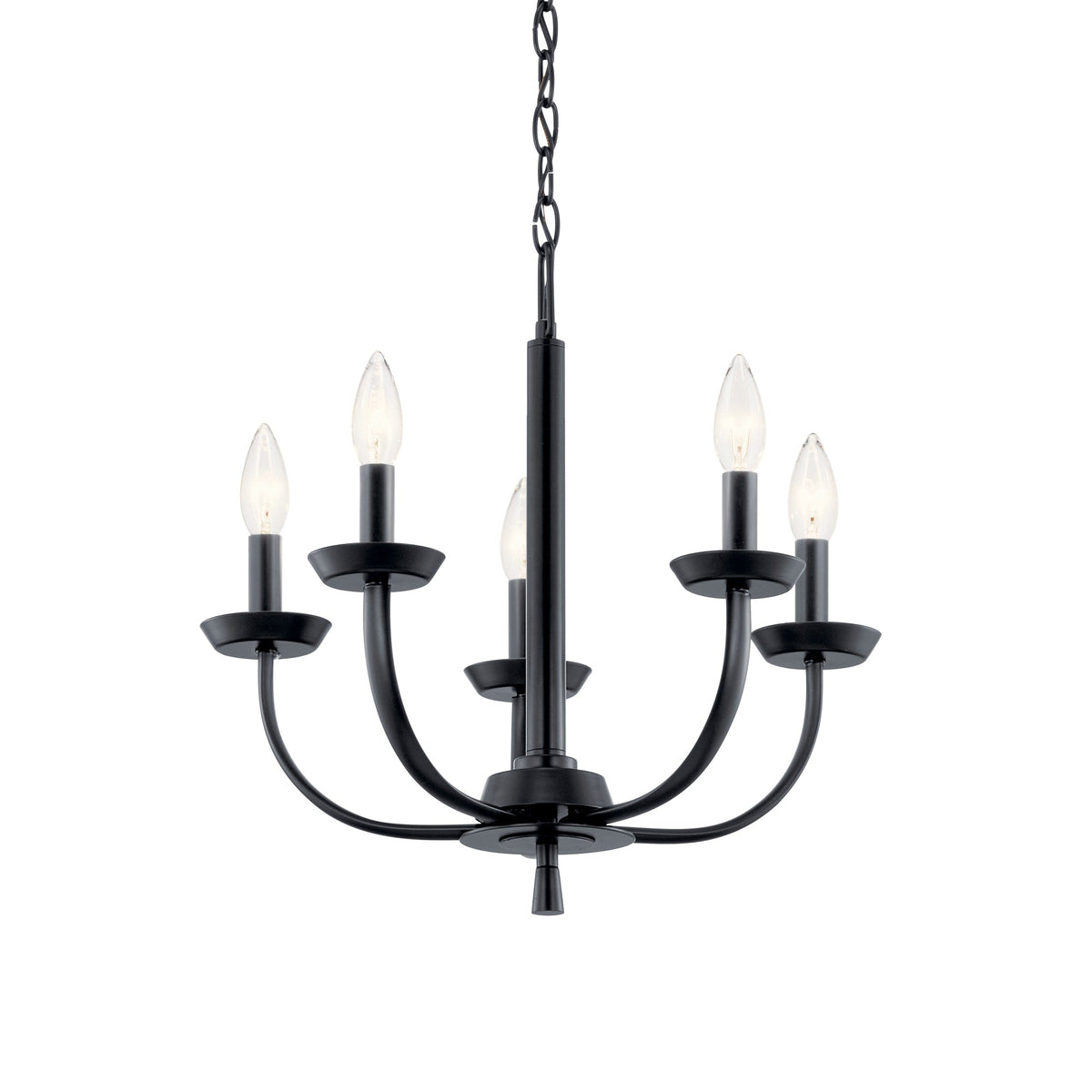 Kichler Kennewick 5-Light Black Traditional Bare Bulb Chandelier