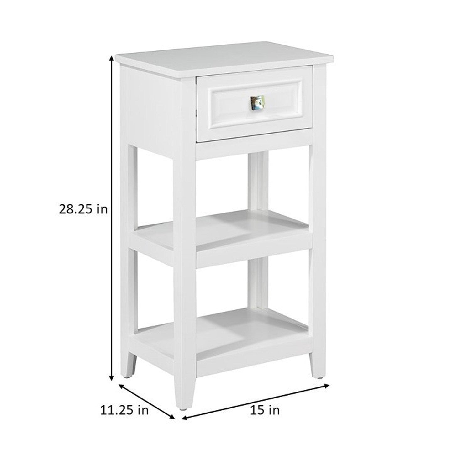 Teamson Home Dawson 15-in x 28-in x 11-in White Freestanding Linen Cabinet