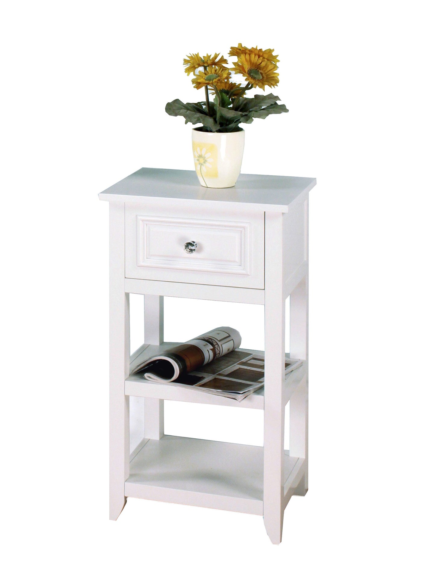 Teamson Home Dawson 15-in x 28-in x 11-in White Freestanding Linen Cabinet