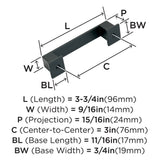 Amerock Appoint (128mm) Center to Center Rectangular Bar Drawer Pull