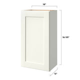 allen + roth Aveley 18-in W x 36.125-in H x 12-in D Linen Wall Fully Assembled Cabinet (Flat Panel Shaker Door Style)