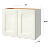 allen + roth Aveley 24-in W x 18.125-in H x 12-in D Linen Wall Fully Assembled Cabinet (Flat Panel Shaker Door Style)