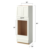 allen + roth Aveley 33-in W x 84-in H x 24-in D Linen 1-Drawer Double Oven Base Fully Assembled Cabinet (Flat Panel Shaker Style)