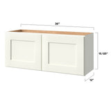 allen + roth Aveley 36-in W x 15.125-in H x 12-in D Linen Wall Fully Assembled Cabinet (Flat Panel Shaker Door Style)