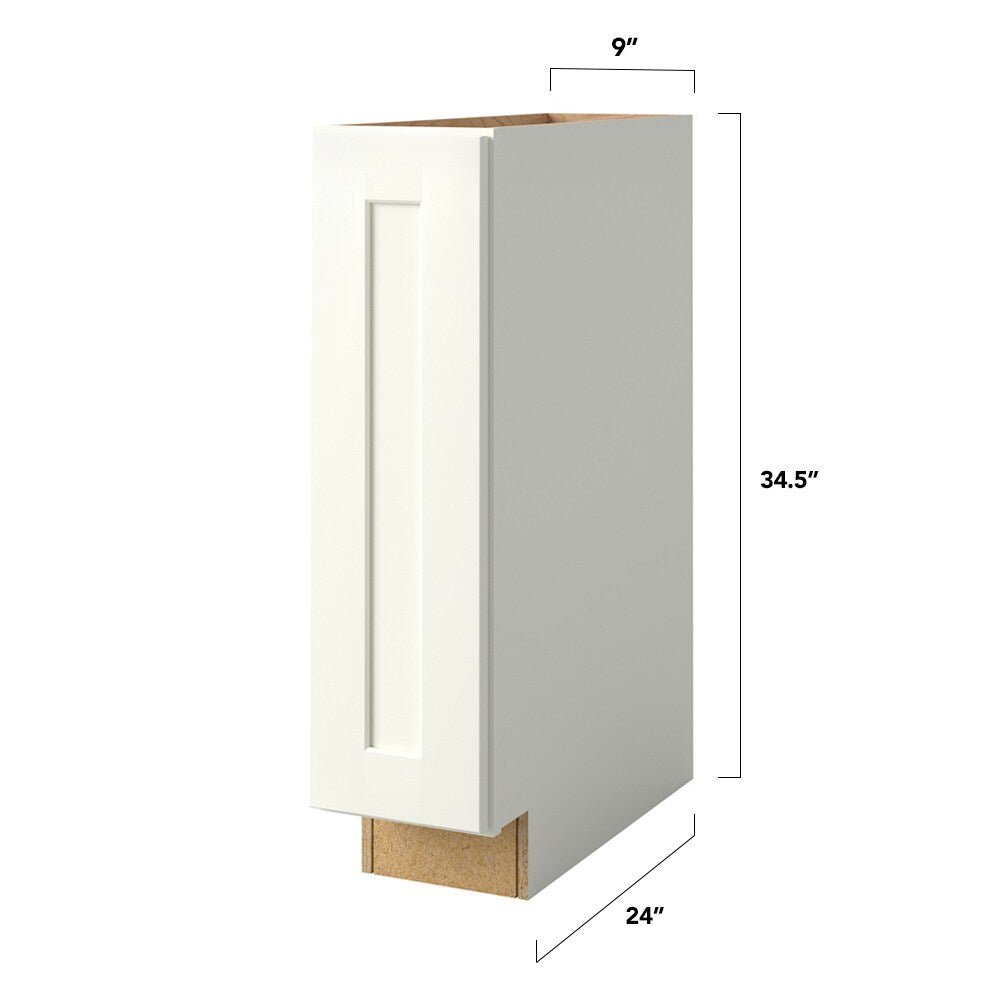 allen + roth Aveley 9-in W x 34.5-in H x 24-in D Linen Base Fully Assembled Cabinet (Flat Panel Shaker Door Style)