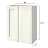 allen + roth Aveley 24-in W x 30.125-in H x 12-in D Linen Wall Fully Assembled Cabinet (Flat Panel Shaker Door Style)