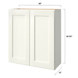 allen + roth Aveley 36-in W x 36.125-in H x 12-in D Linen Wall Fully Assembled Cabinet (Flat Panel Shaker Door Style)