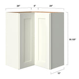 allen + roth Aveley 24-in W x 30.125-in H x 12-in D Linen Diagonal Corner Wall Fully Assembled Cabinet (Flat Panel Shaker Style)