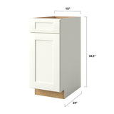 allen + roth Aveley 15-in W x 34.5-in H x 24-in D Linen 1-Drawer Pull-out Wastebasket Base Fully Assembled Cabinet (Flat Panel Shaker Style)