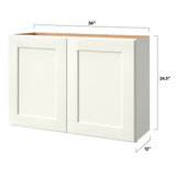 allen + roth Aveley 36-in W x 24.5-in H x 12-in D Linen Wall Fully Assembled Cabinet (Flat Panel Shaker Door Style)