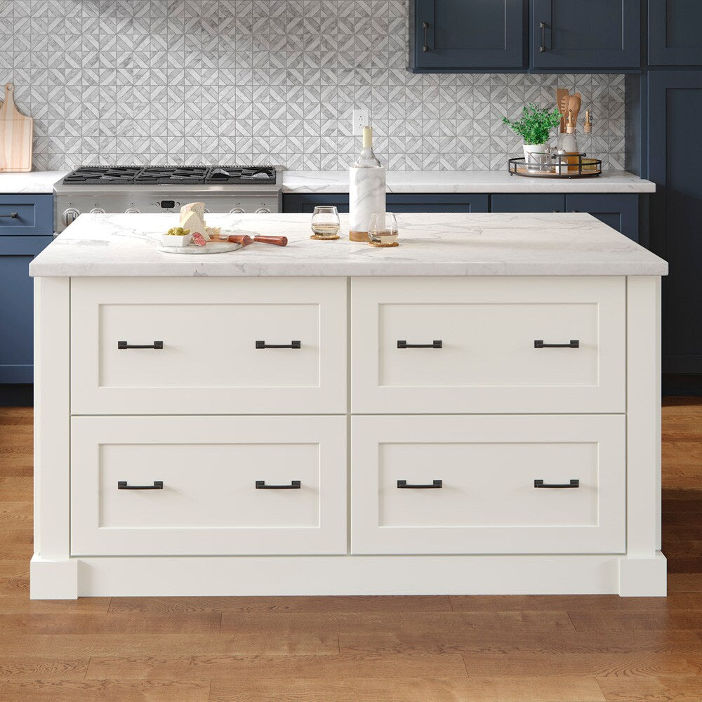 allen + roth Aveley 36-in W x 34.5-in H x 24-in D Linen 3-Drawer Base Fully Assembled Cabinet (Flat Panel Style)
