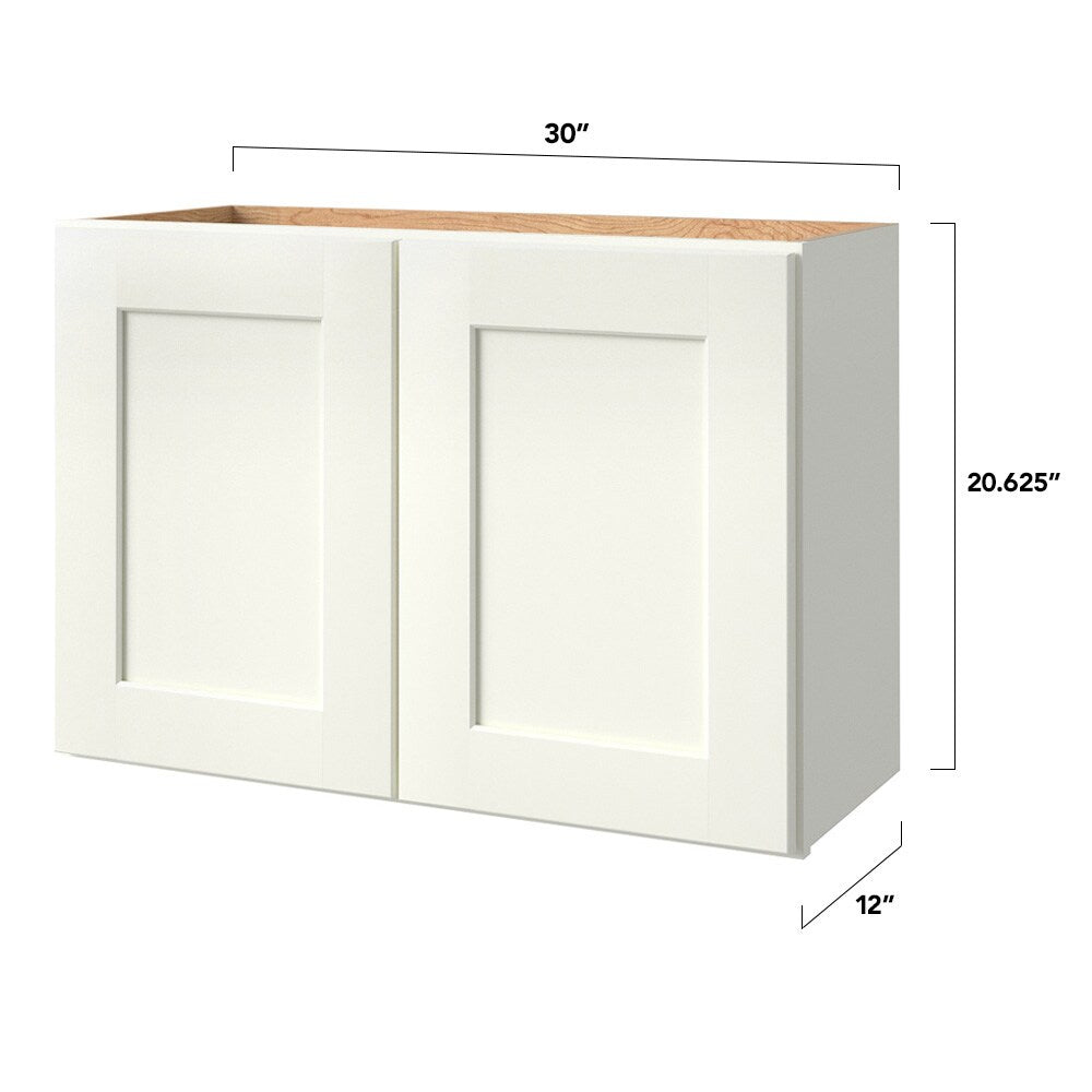 allen + roth Aveley 30-in W x 20.625-in H x 12-in D Linen Wall Fully Assembled Cabinet (Flat Panel Shaker Door Style)