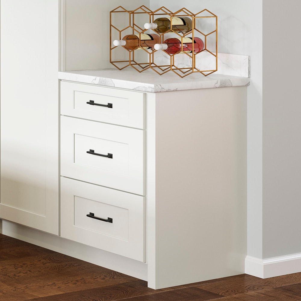 allen + roth Aveley 18-in W x 34.5-in H x 24-in D Linen 3-Drawer Base Fully Assembled Cabinet (Flat Panel Style)