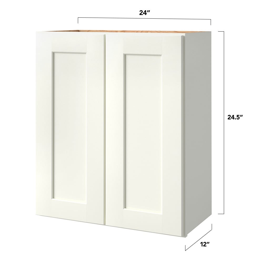 allen + roth Aveley 24-in W x 24.5-in H x 12-in D Linen Wall Fully Assembled Cabinet (Flat Panel Shaker Door Style)