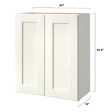 allen + roth Aveley 24-in W x 24.5-in H x 12-in D Linen Wall Fully Assembled Cabinet (Flat Panel Shaker Door Style)