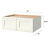 allen + roth Aveley 33-in W x 12.125-in H x 24-in D Linen Wall Fully Assembled Cabinet (Flat Panel Shaker Door Style)