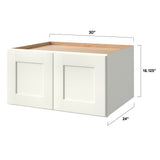 allen + roth Aveley 30-in W x 18.125-in H x 24-in D Linen Wall Fully Assembled Cabinet (Flat Panel Shaker Door Style)