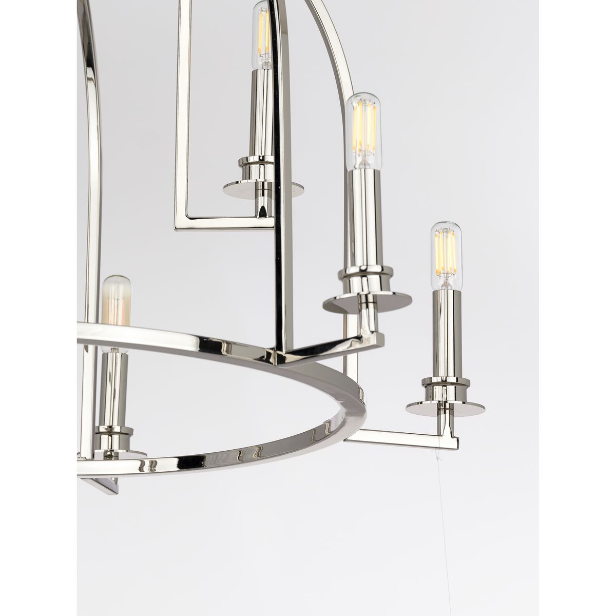 Progress Lighting Seneca 9-Light Polished Nickel Farmhouse Chandelier