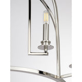 Progress Lighting Seneca 9-Light Polished Nickel Farmhouse Chandelier